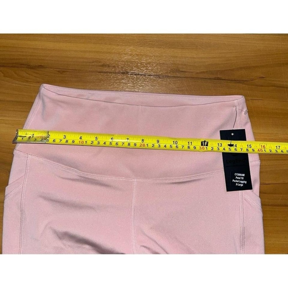 Womens NWT LegEnd High Rise 7/8 Pocket Pink Athletic Performance Leggings - Picture 4 of 6